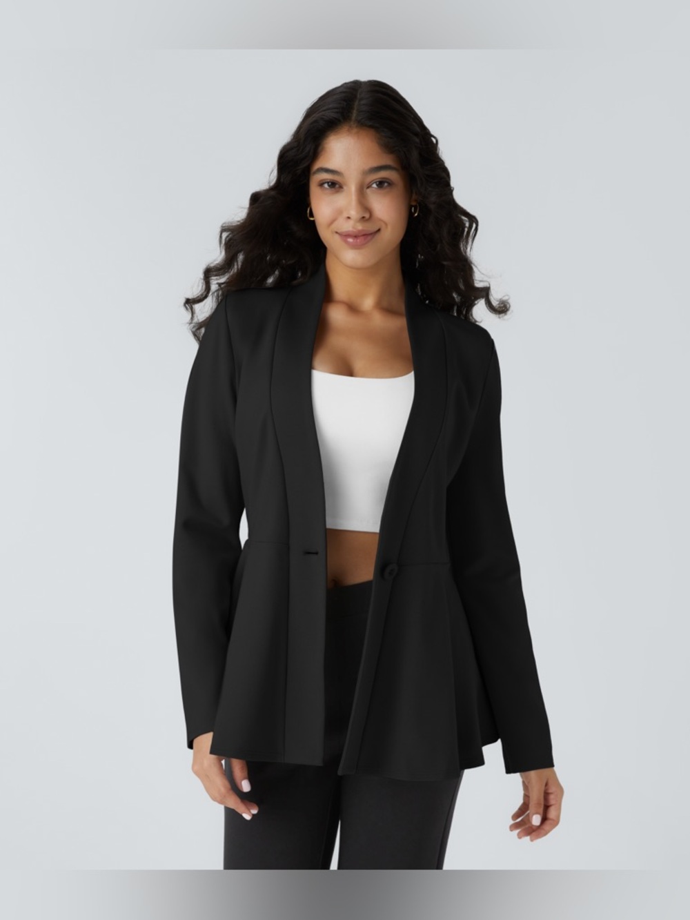 (NWT) Halara V-Neck Single Front Work Peplum Jacket